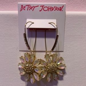 Betsey Johnson Sunflower hoop earrings